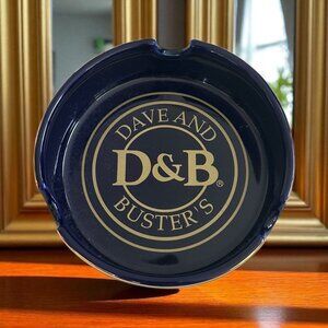 DAVE & BUSTERS Blue Cigar Cigarette Ashtray Tray NEW NWOT